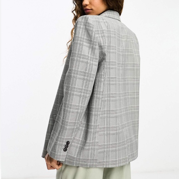 ASOS Design Oversized Boxy Blazer in Mono Plaid (BRAND NEW; NWT) - Picture 9 of 9